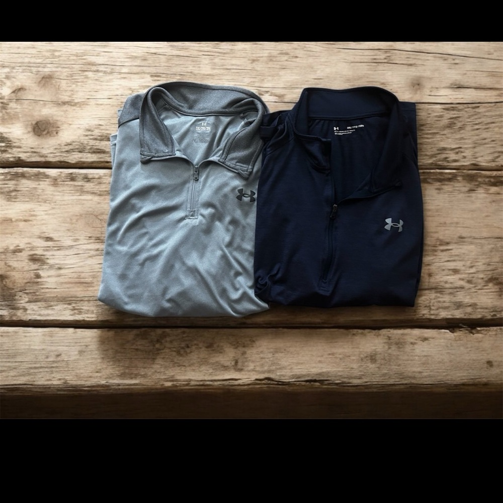 Under Armour Gray and Navy Quater Zip-Up Jacket